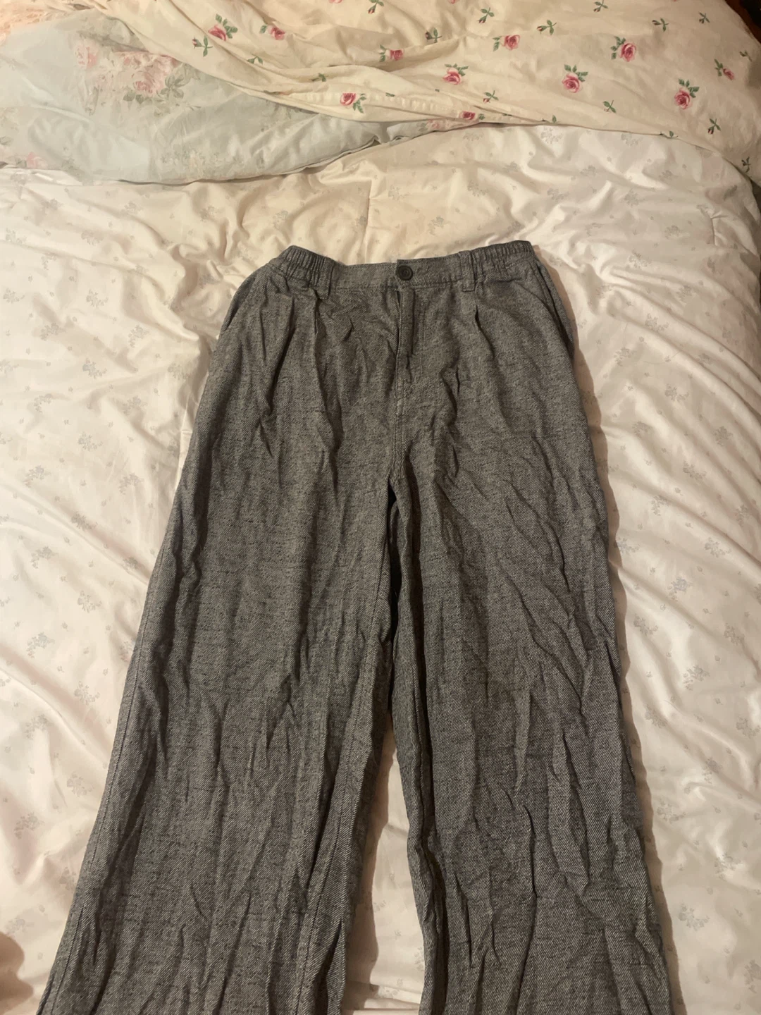 Grey Wide-Leg Pants