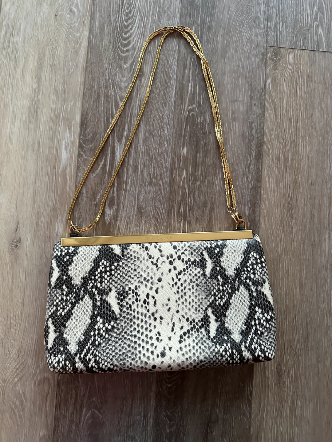 Ted Baker Black Clutch Animal Print Leather