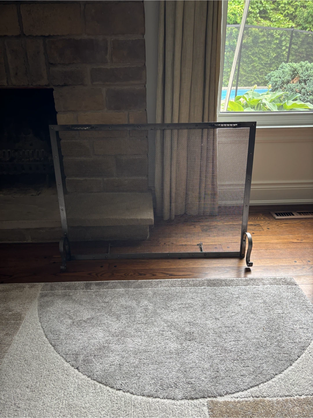 Metal Fireplace Screen + log basket