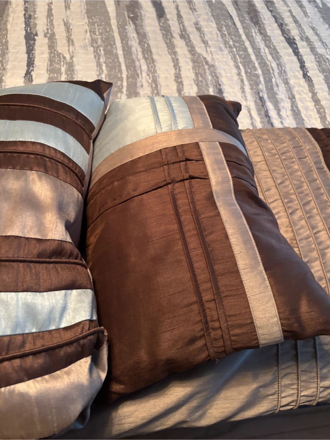 Decorative Throw Pillows - Brown.  & Blue - photo 3