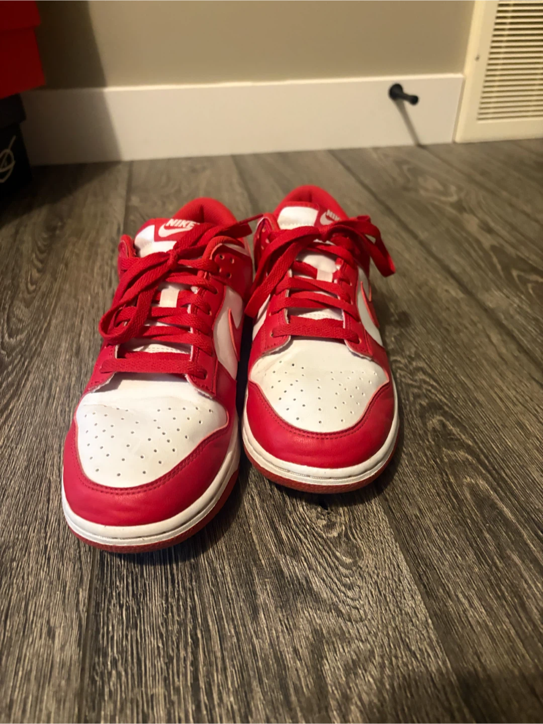 Nike Dunk Low Red White Sneakers - photo 2