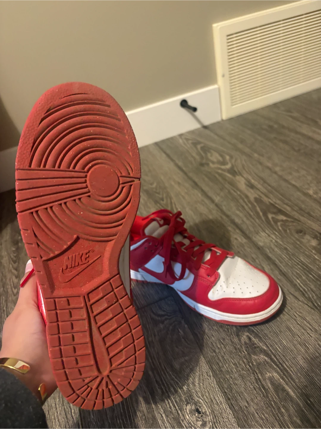Nike Dunk Low Red White Sneakers - photo 4