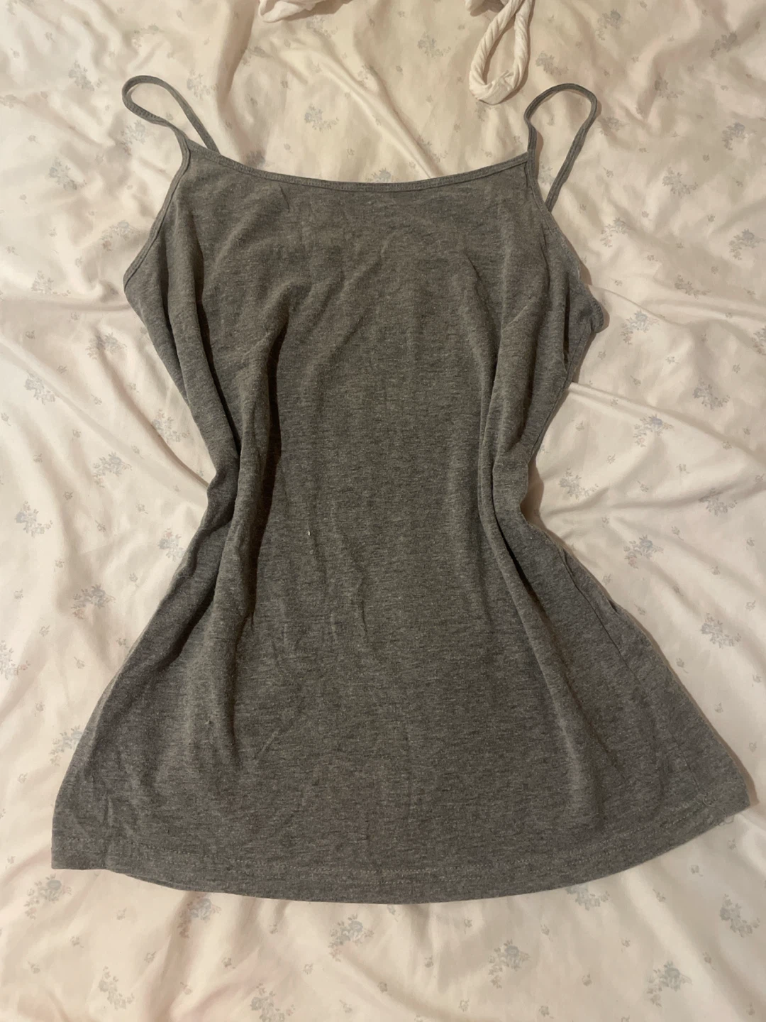 Grey Spaghetti Strap Tank Top
