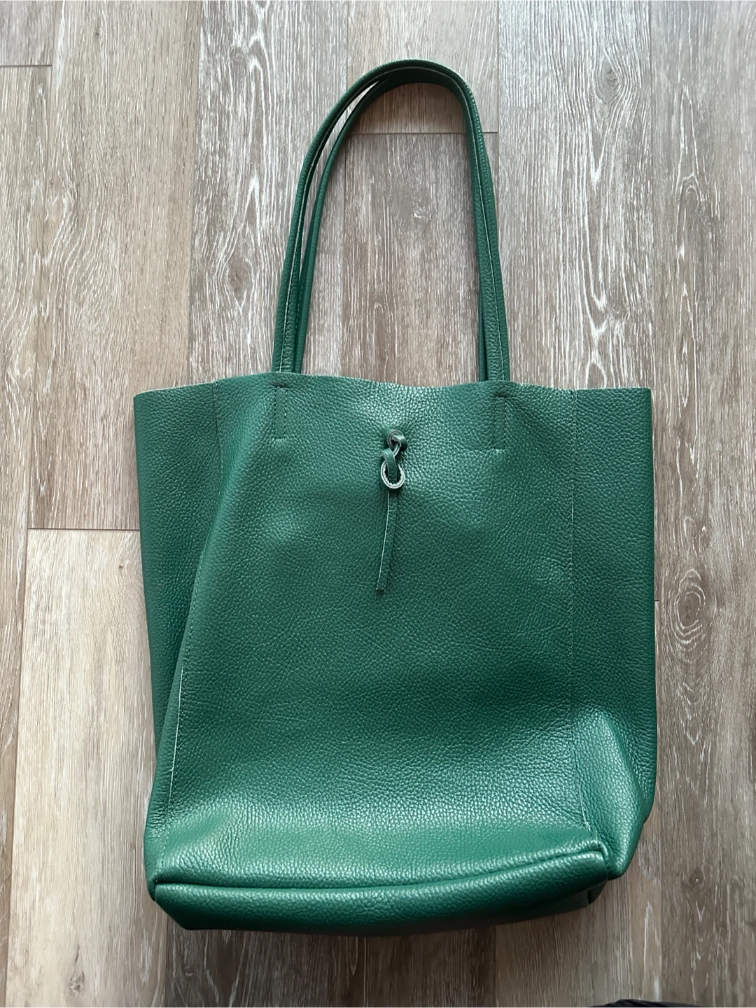 Green Leather Tote Bag