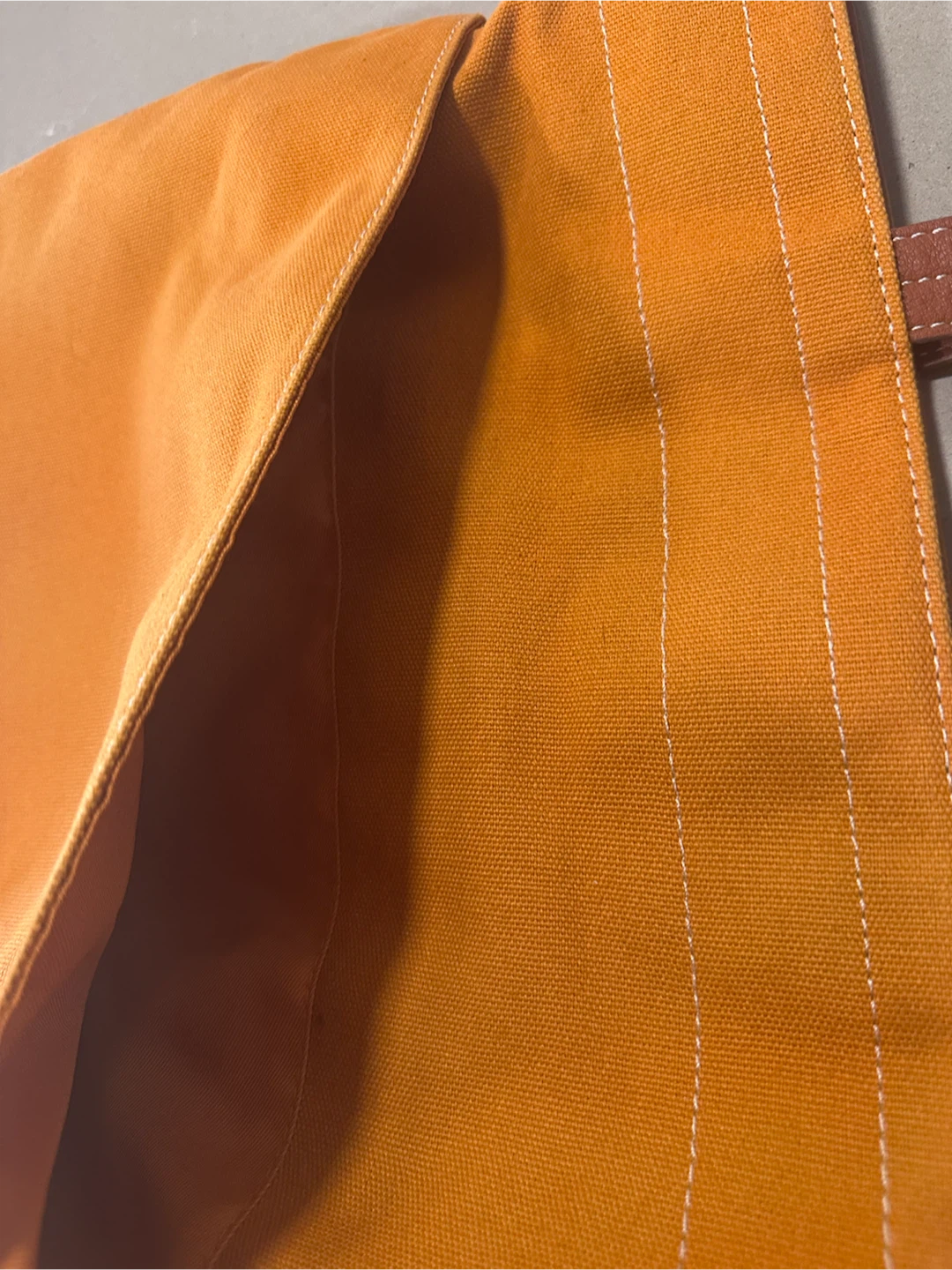 Orange Canvas Tote Bag with Leather Straps - photo 4