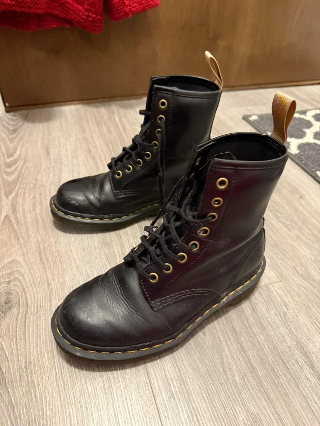 Dr. Martens Black Leather Boots SZ 6