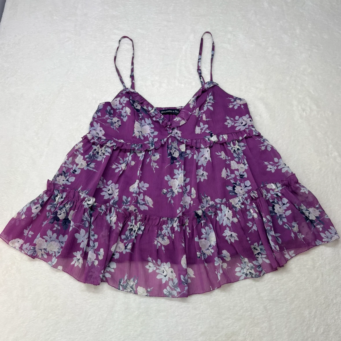 Abercrombie Fitch Floral Babydoll Cami Top Ruffled Tiered - photo 3