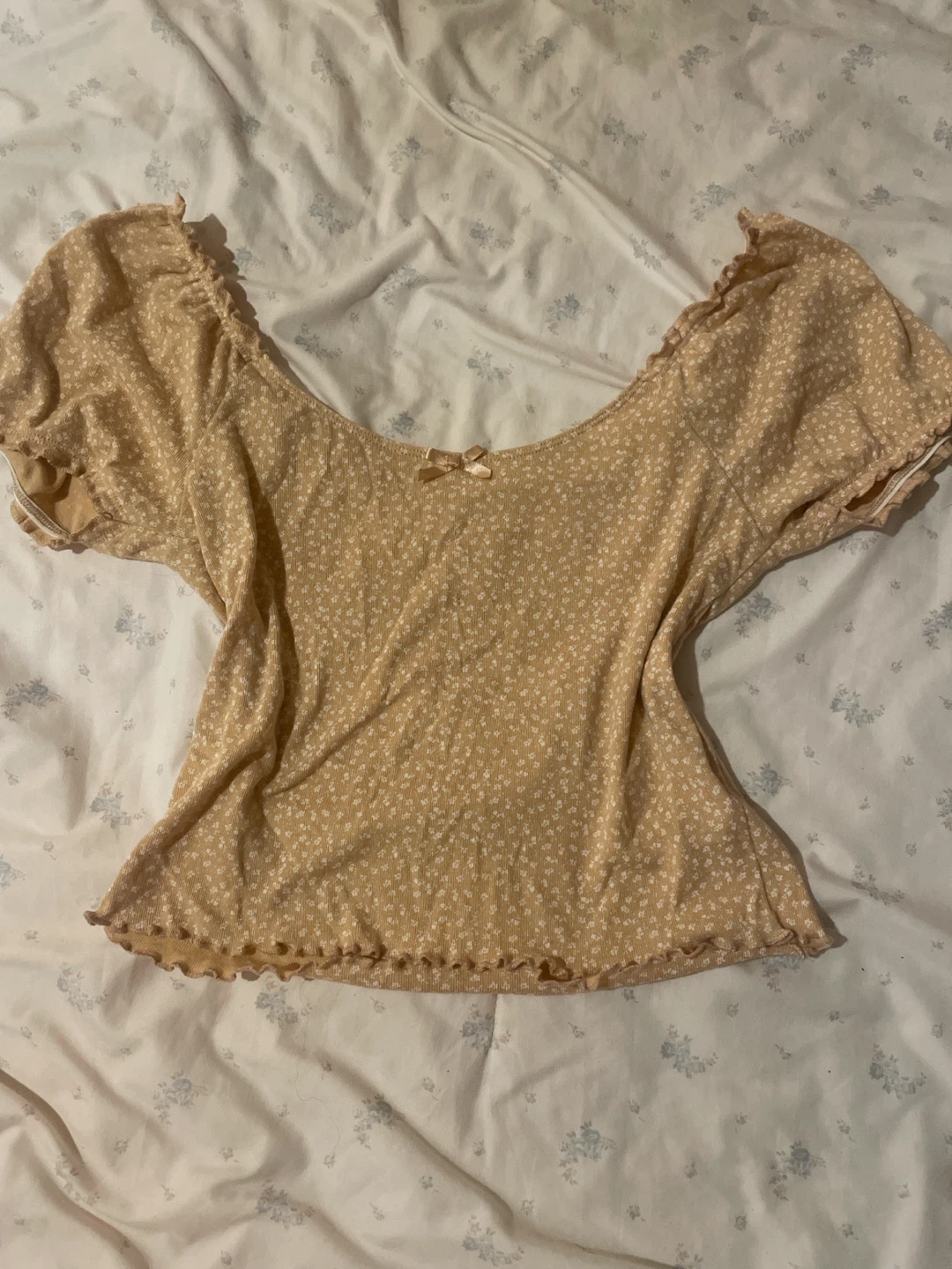 Yellow Floral Puff Sleeve Top