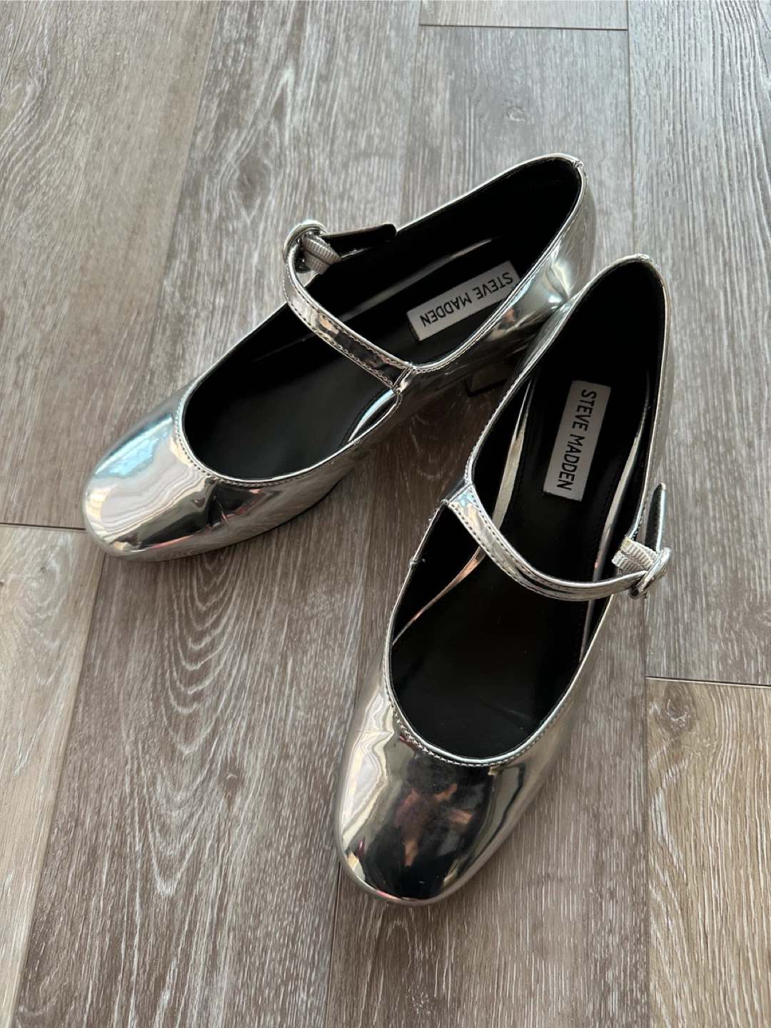 Steve Madden Silver Mary Jane Heels