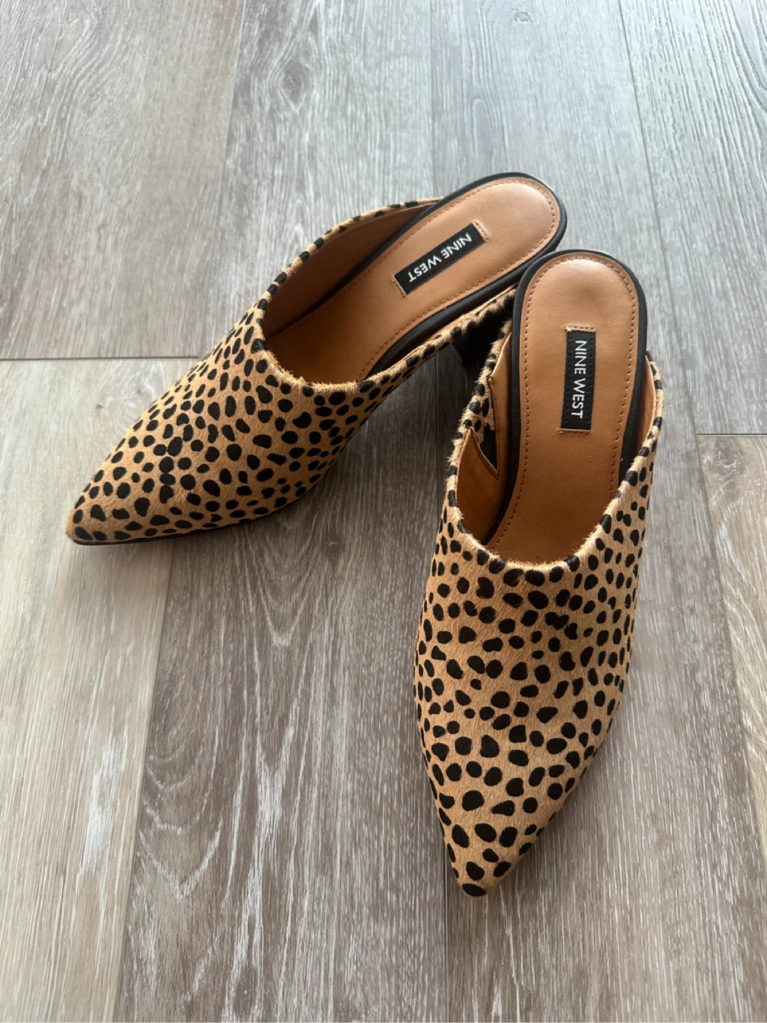 NEW Nine West Women's Leopard Print Mule Heels - Size 7