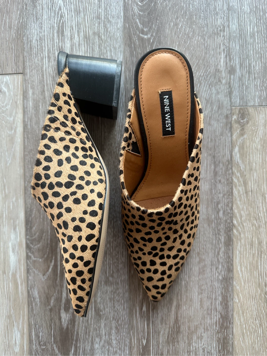 NEW Nine West Women's Leopard Print Mule Heels - Size 7 - photo 2