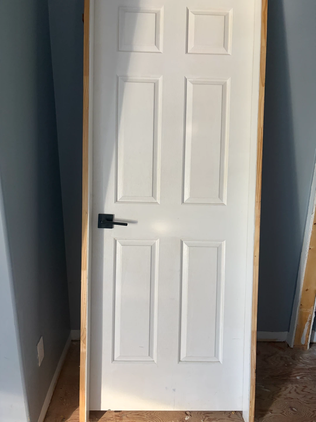 White 6-Panel Interior Door with Black Hardware - photo 2