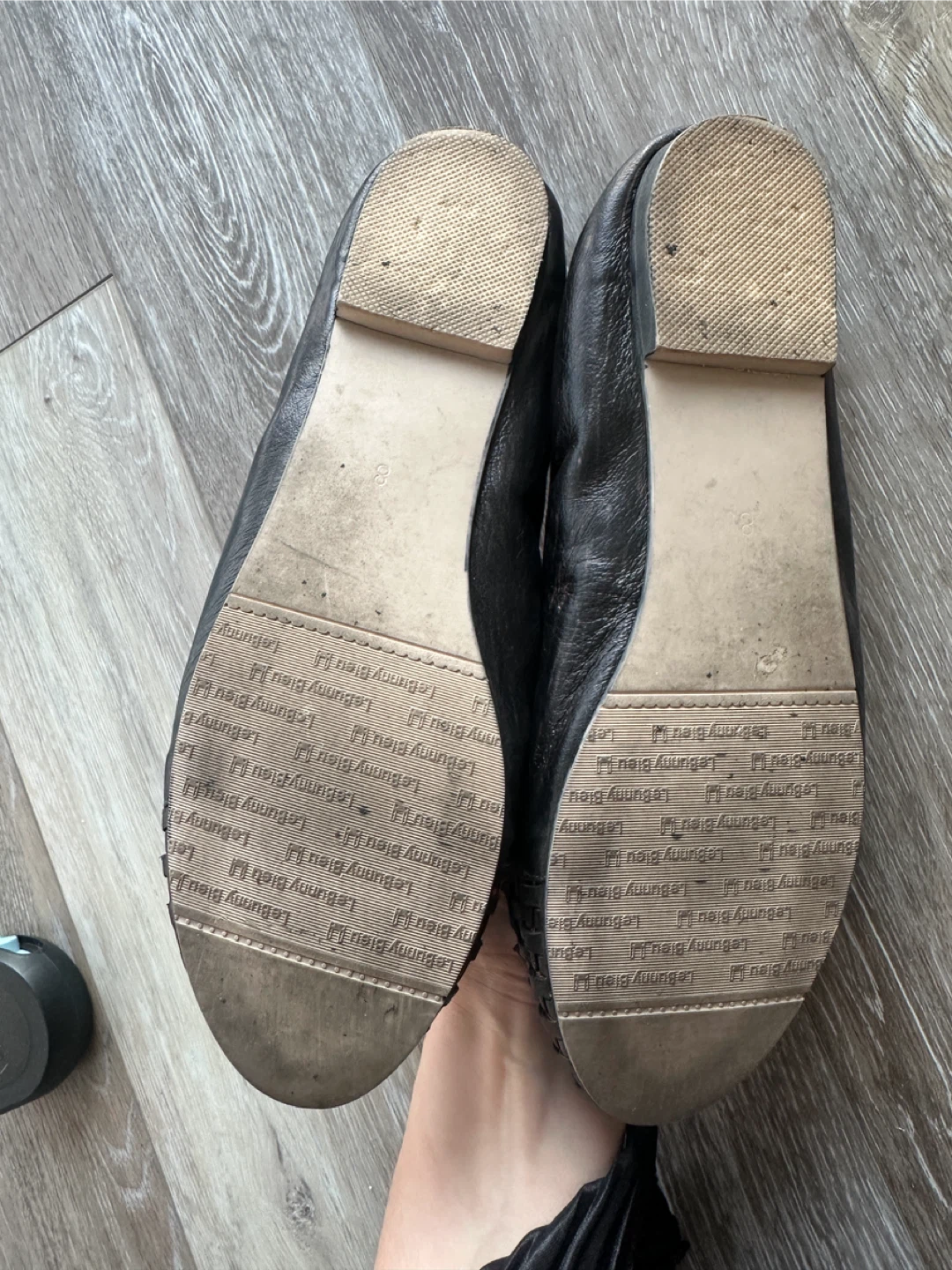 RARE LeBunny Bleu Dark Brown/Black Leather Tassel Ballet Flats - photo 2