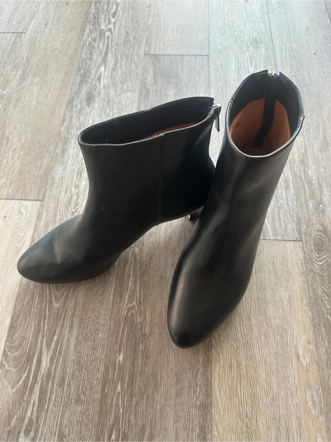 NEW Dr. Liza Black Leather Ankle Boots Size 8M