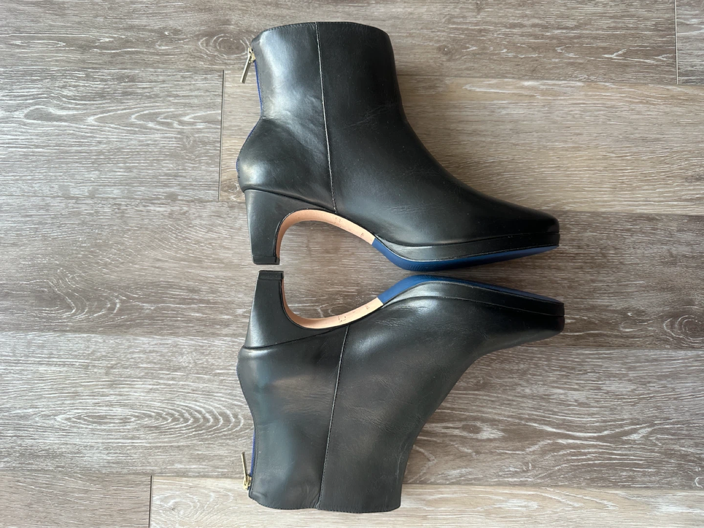 NEW Dr. Liza Black Leather Ankle Boots Size 8M - photo 2