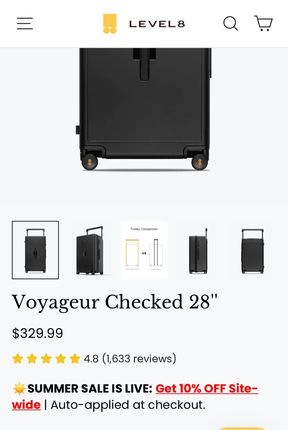 30" Large Black Suitcase Luggage - photo 4