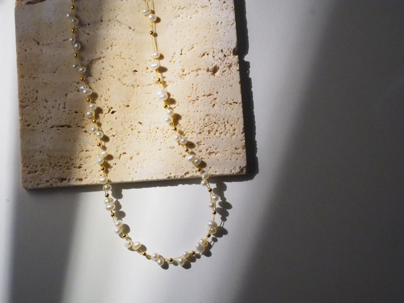 Pearl and Gold Bead Necklace
