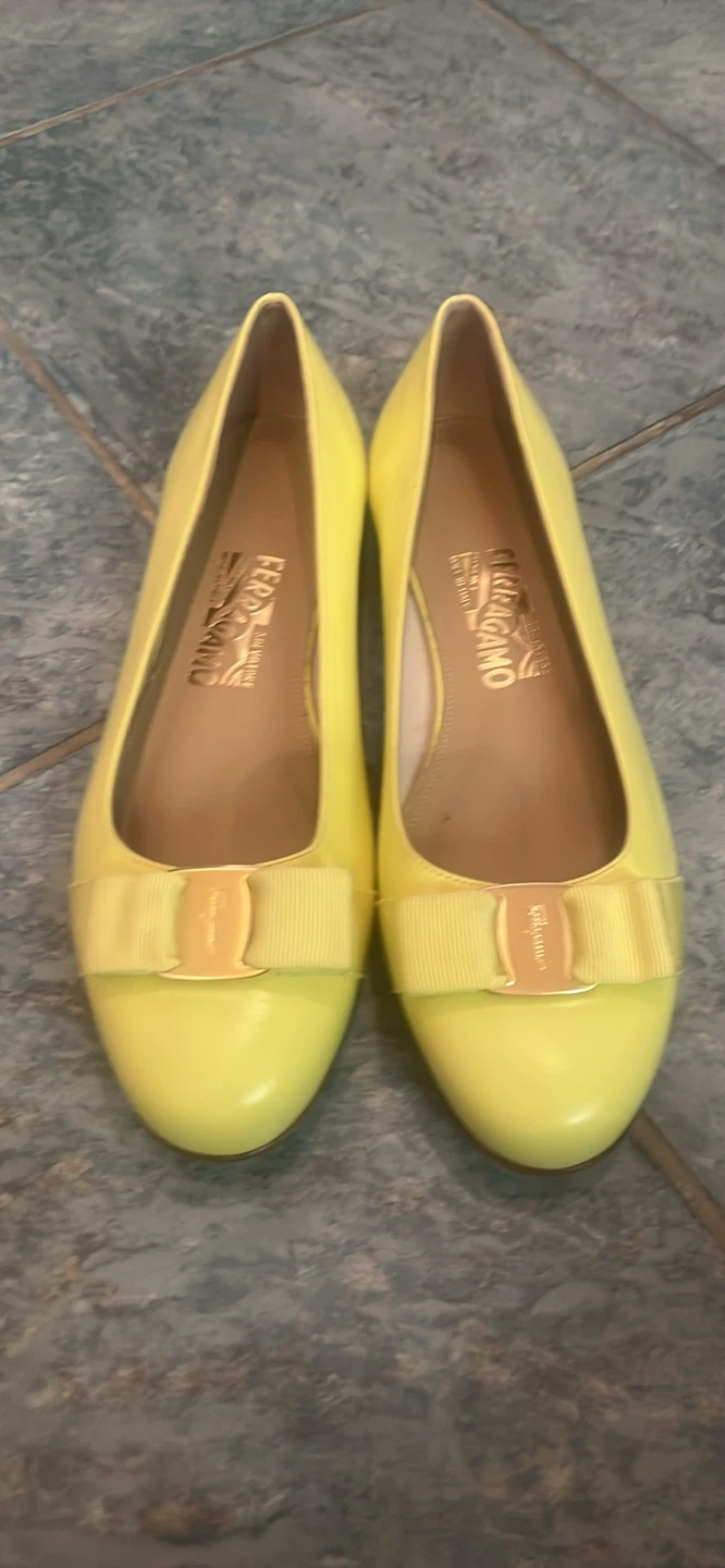 Salvatore Ferragamo Yellow Ballet Flats