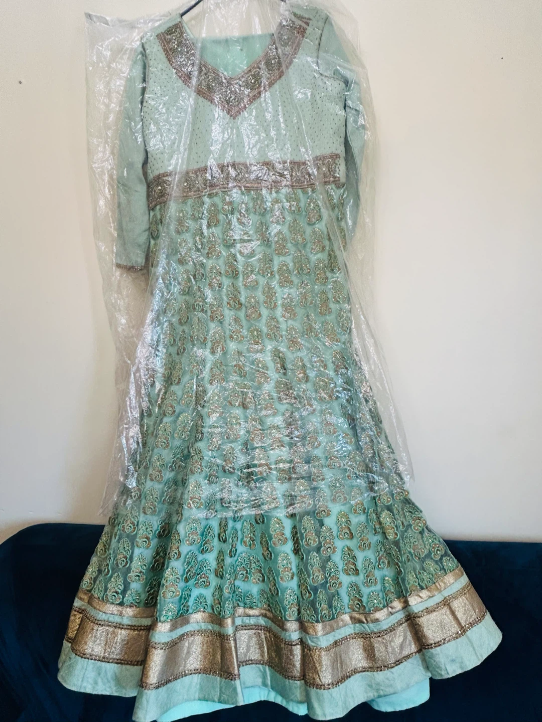 Women's Mint Green Embellished Anarkali Suit