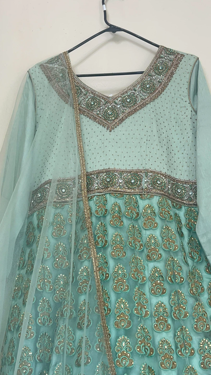 Women's Mint Green Embellished Anarkali Suit - photo 2