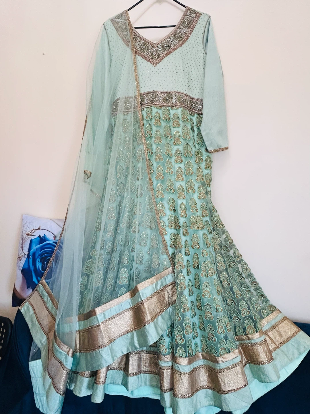 Women's Mint Green Embellished Anarkali Suit - photo 5