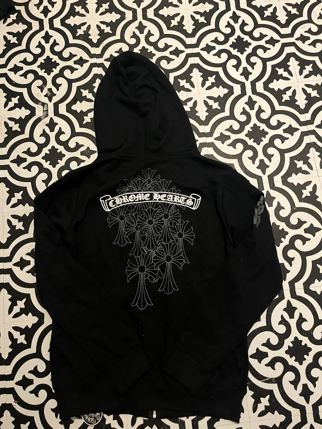 Chrome Hearts Black Zip-Up Hoodie - photo 3