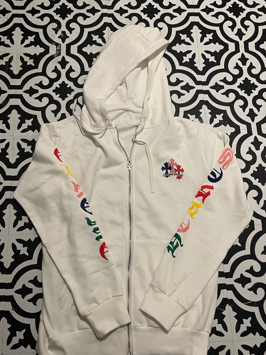 Chrome Hearts White Hoodie zip up