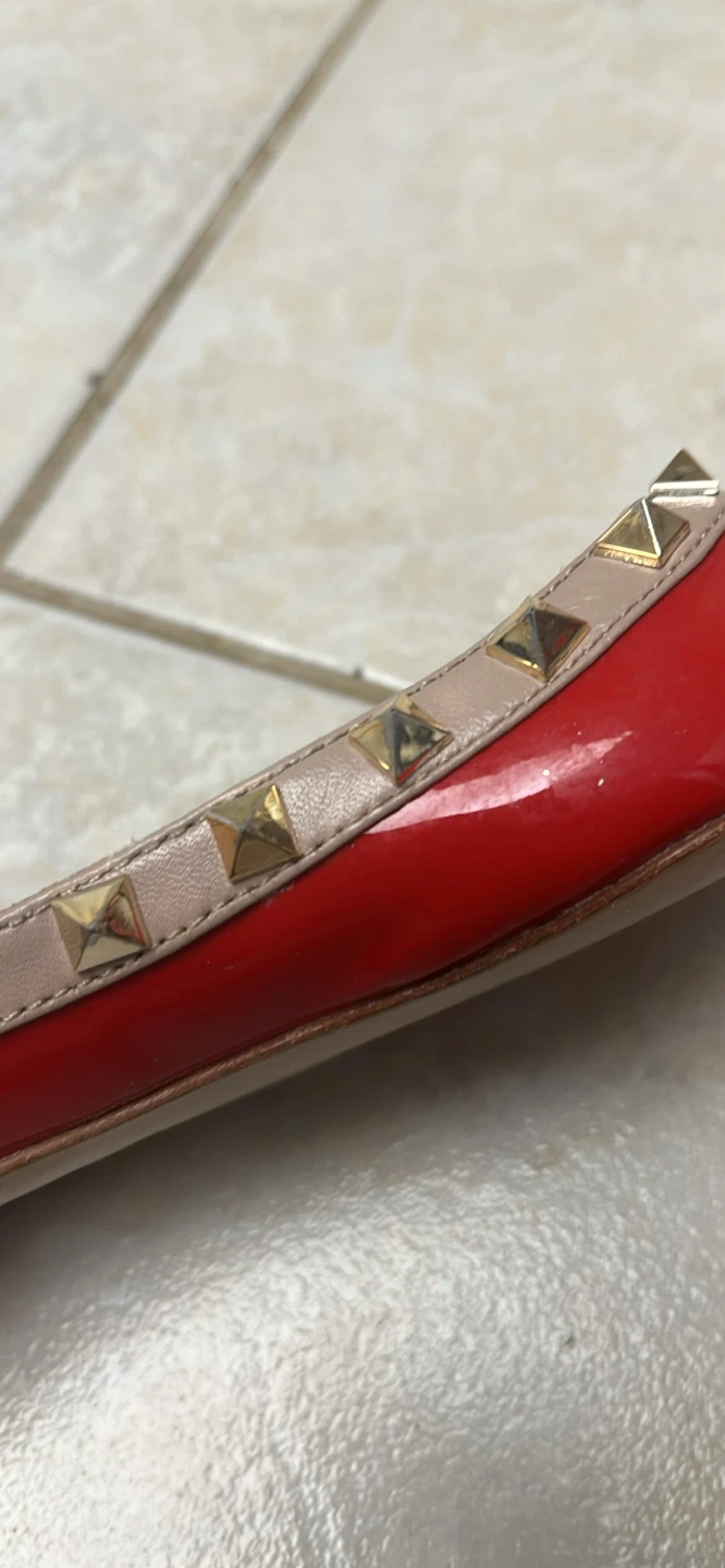 Valentino Garavani Studded Red Ballerina Flats - photo 3