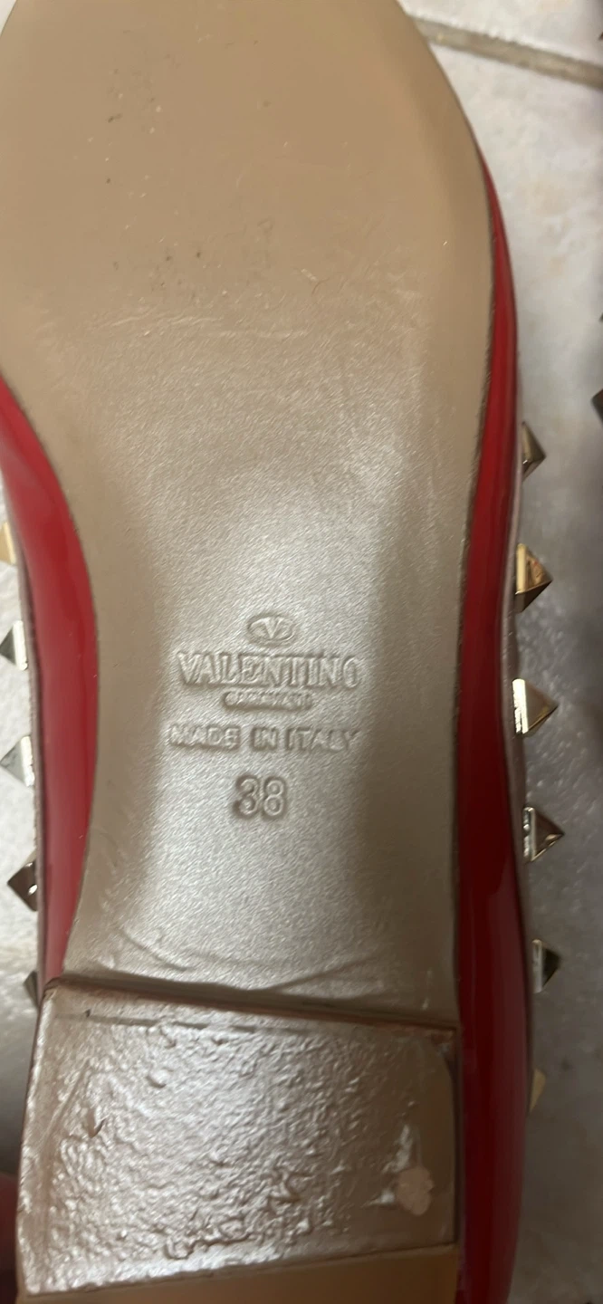 Valentino Garavani Studded Red Ballerina Flats - photo 5