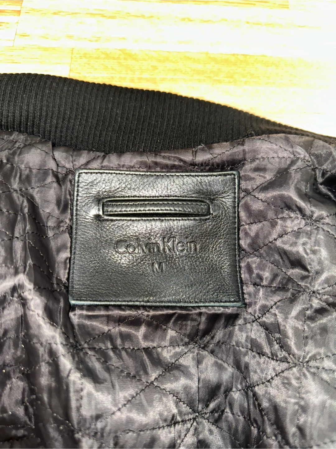 Calvin Klein Black Leather Moto Jacket - photo 2