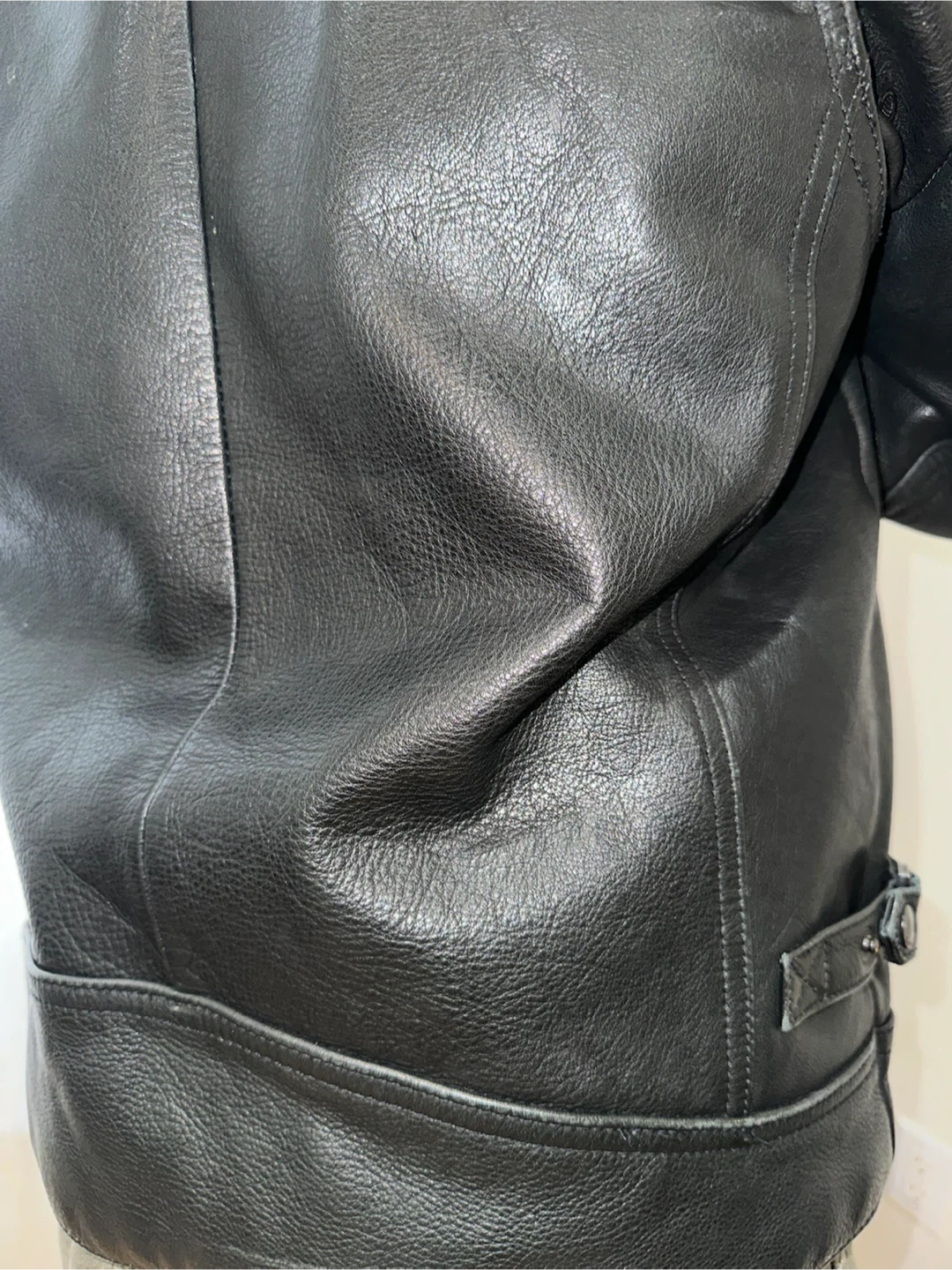 Calvin Klein Black Leather Moto Jacket - photo 4