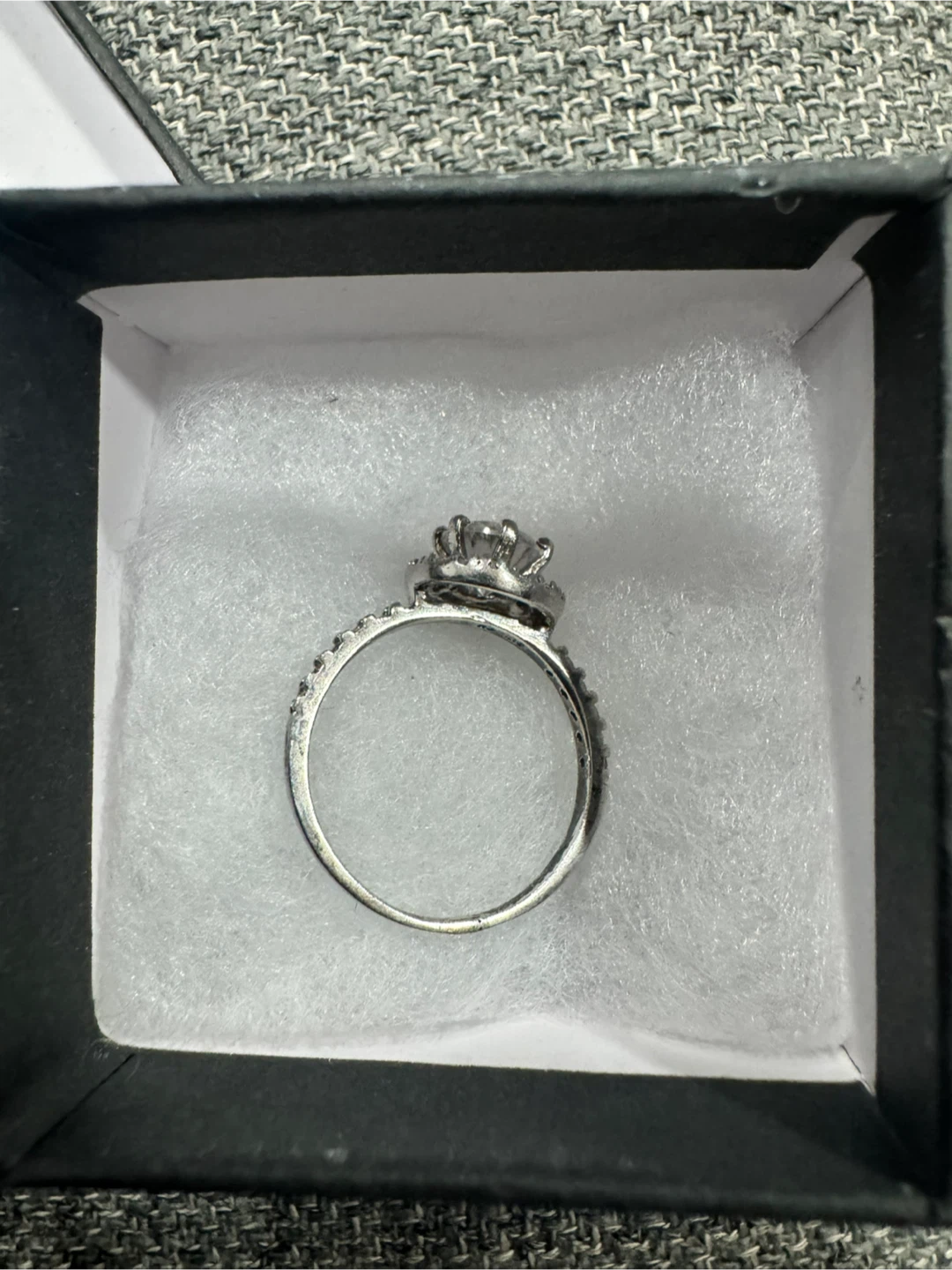 Halo Engagement Ring with Pave Band - photo 3