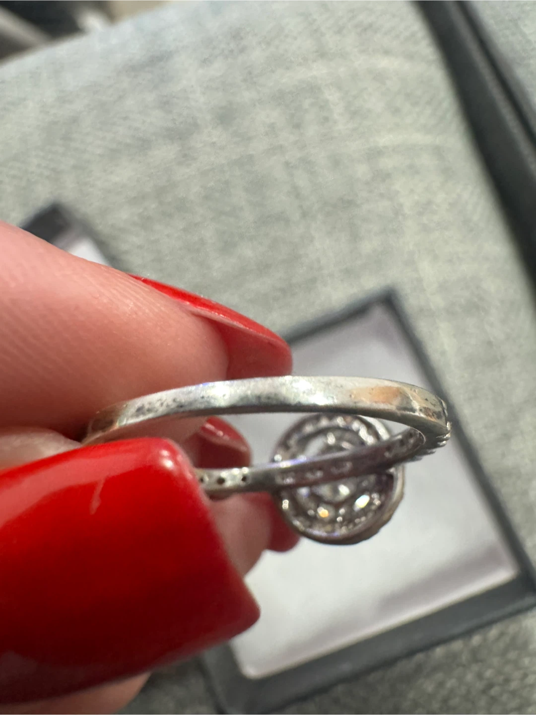 Halo Engagement Ring with Pave Band - photo 4