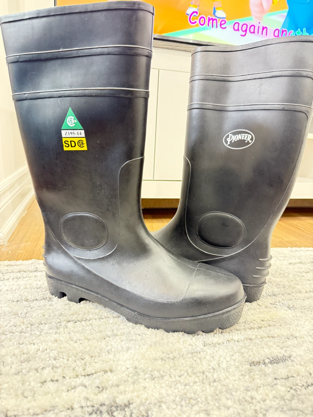 Pioneer Black Rubber Work Boots