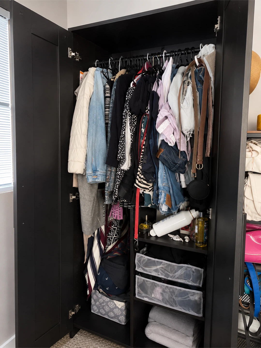 BRIMNES Wardrobe with 2 doors, black