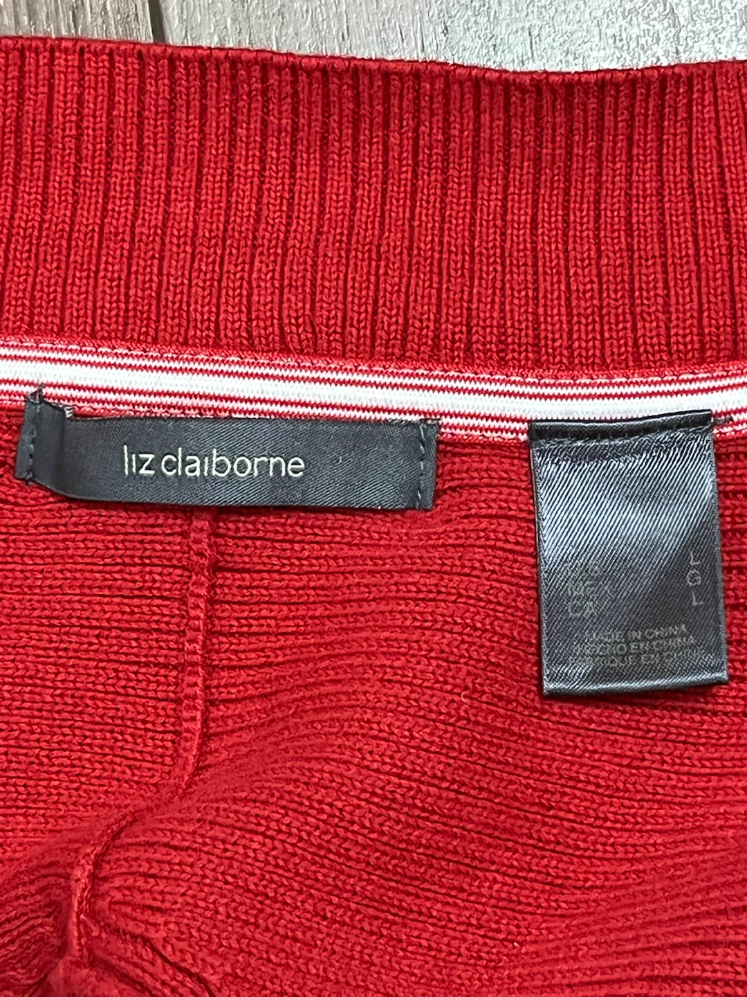 Liz Claiborne Red Zip-Up Cardigan Sweater - photo 4