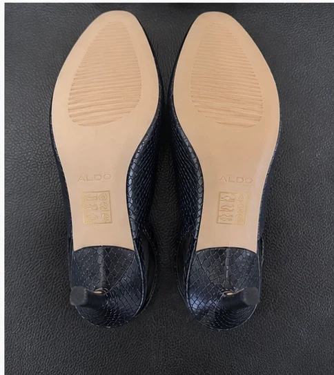 ALDO Women's Black Snake Print Slingback Heels