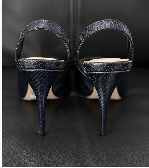 ALDO Women's Black Snake Print Slingback Heels - photo 2