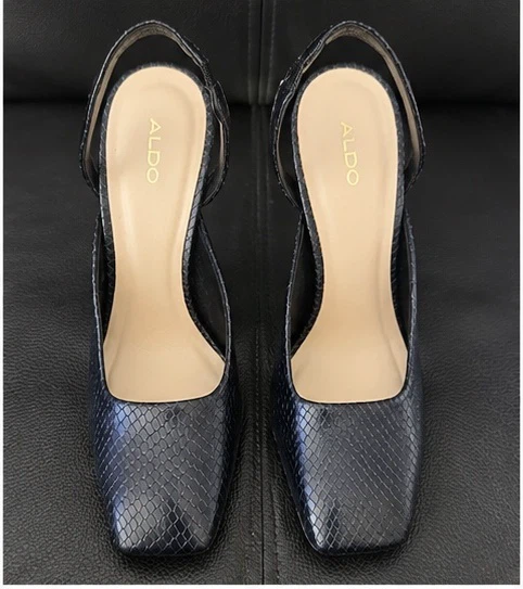ALDO Women's Black Snake Print Slingback Heels - photo 5