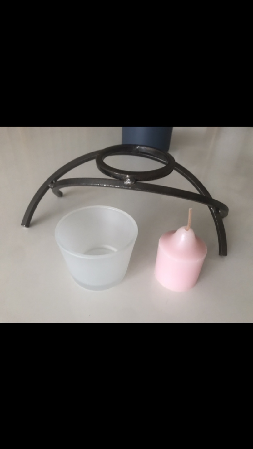 Candle Holder- Wrought-iron & Glass + *Scented Votive* - photo 2