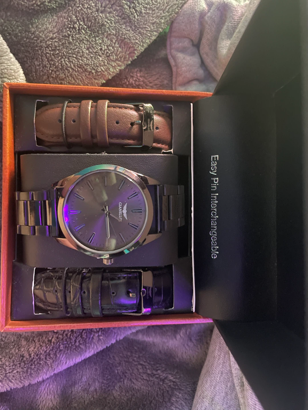 Gianello Virtus Black Interchangeable 3 Strap Watch Set - photo 2
