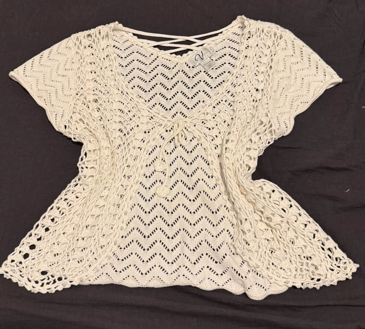 vintage cotton crochet top - photo 3