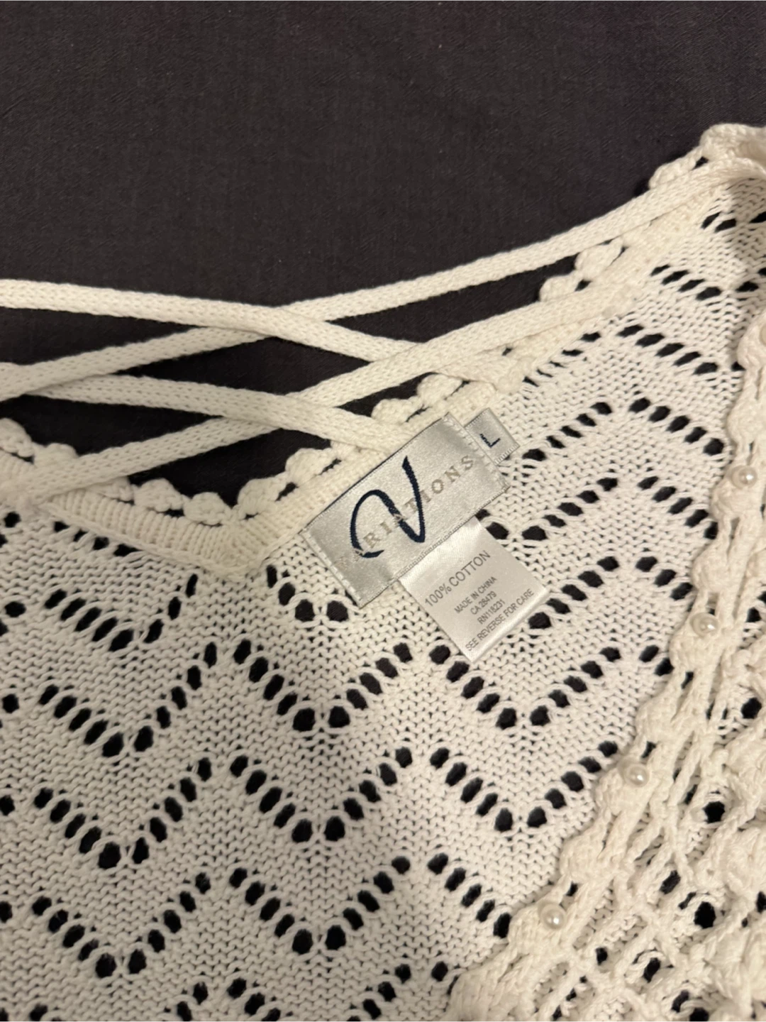 vintage cotton crochet top - photo 4
