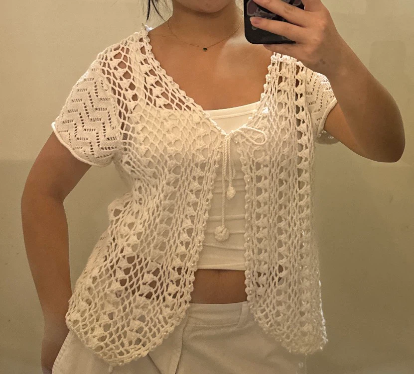 vintage cotton crochet top