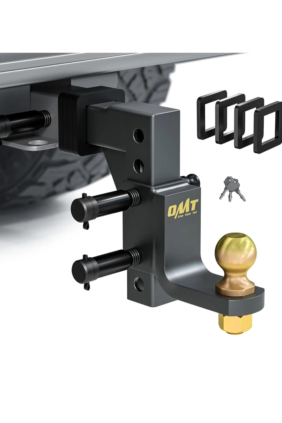 OMT Adjustable Trailer Hitch Ball Mount