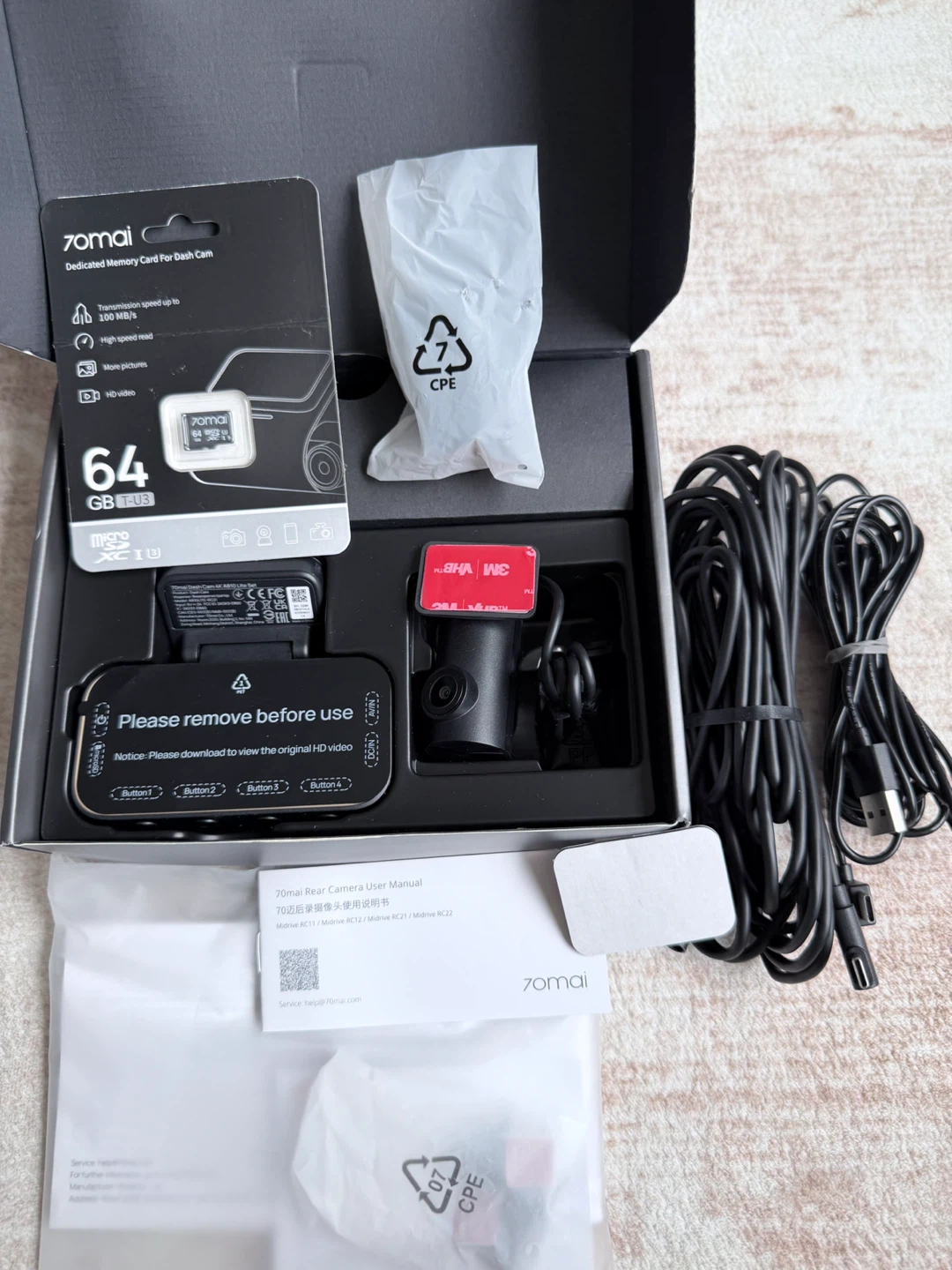 70mai Dash Cam 4K A810 Lite Set with 64GB Card - photo 4