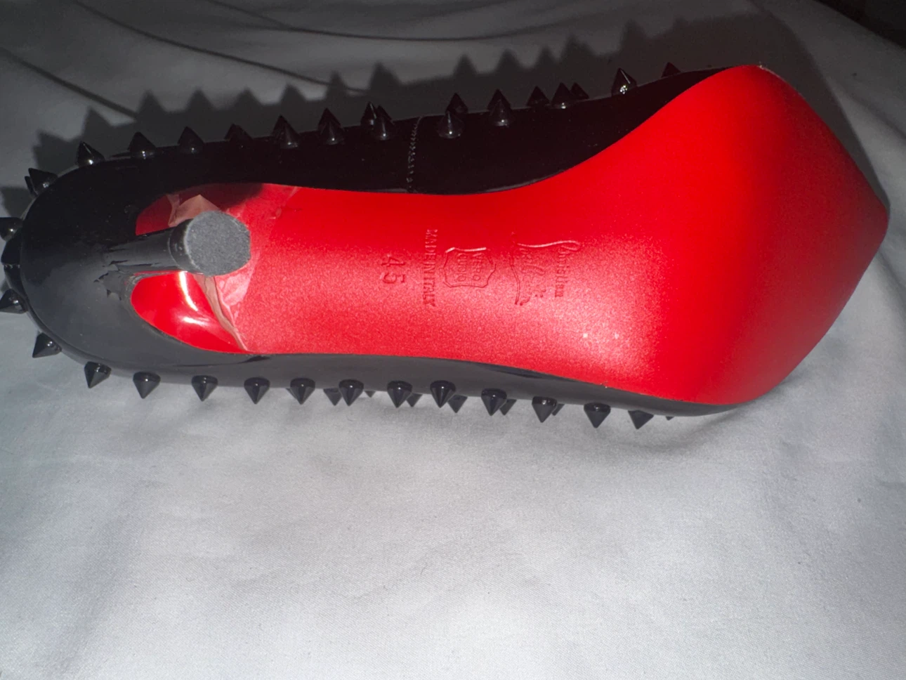 Authentic Christian Louboutin Black Pointed Toe Heels Red Sole