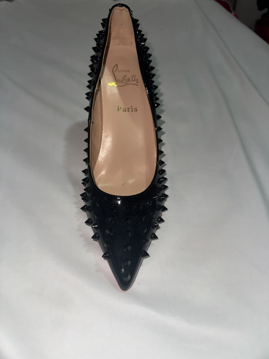 Authentic Christian Louboutin Black Pointed Toe Heels Red Sole - photo 2