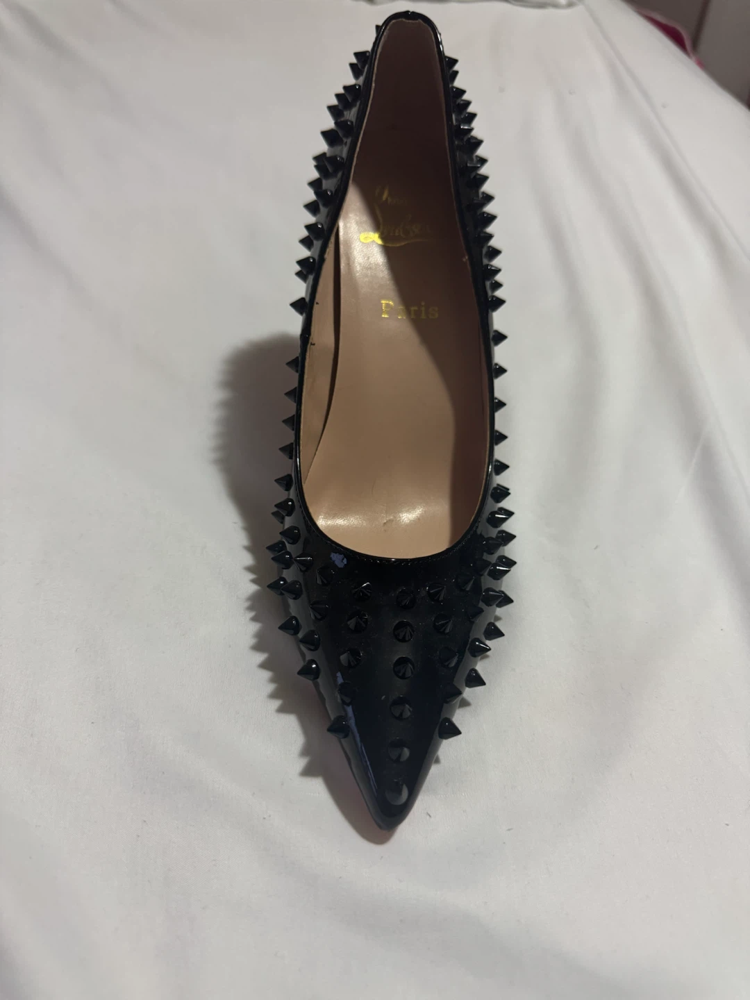 Authentic Christian Louboutin Black Pointed Toe Heels Red Sole - photo 4