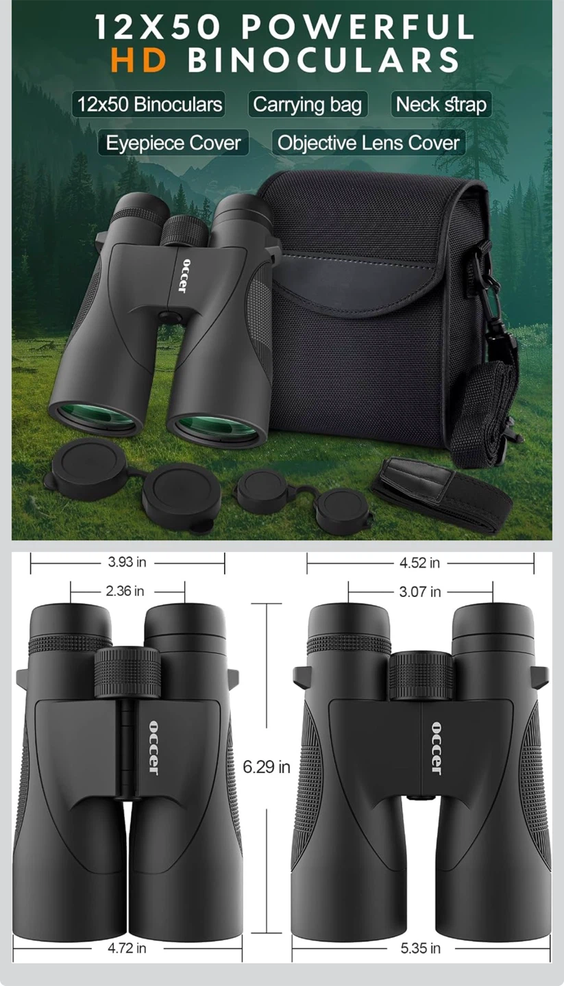 Occer 12x50 HD Binoculars with Carrying Bag - photo 4
